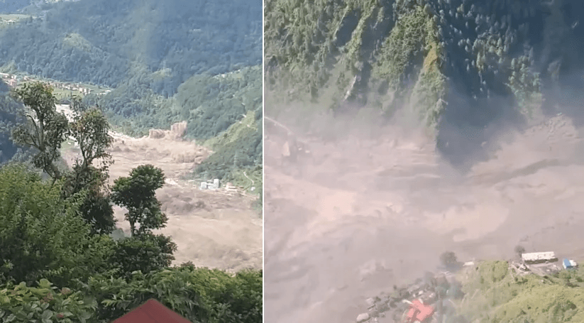 Himalayan Ridge Slope Collapse