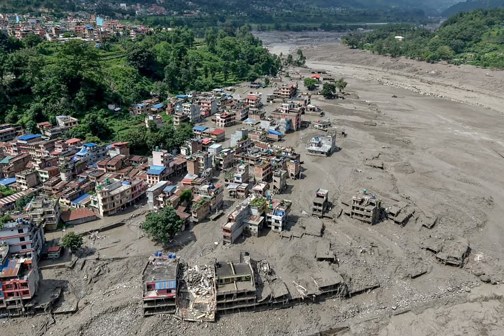 Aerial View of Submerged Settlements